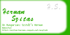 herman szitas business card